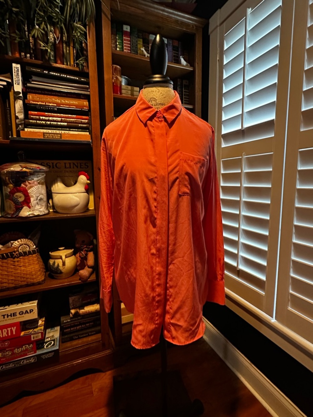 Nine West Orange Long-Sleeve Women's Blouse